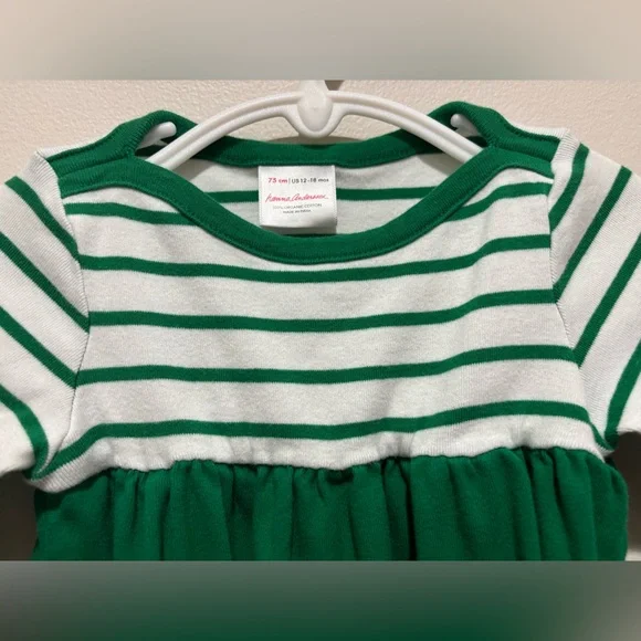 Hanna Andersson Christmas Winter Green White Peppermint Dress, 12-18 Months - Picture 5 of 14